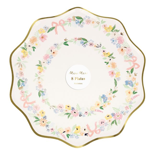 Spring floral plates - Set of 8 | Pastel