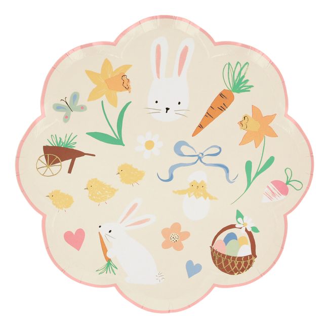 Assiettes icône de Pâques - Set de 8 | Pastel