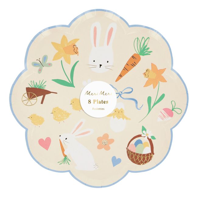 Assiettes icône de Pâques - Set de 8 | Pastel