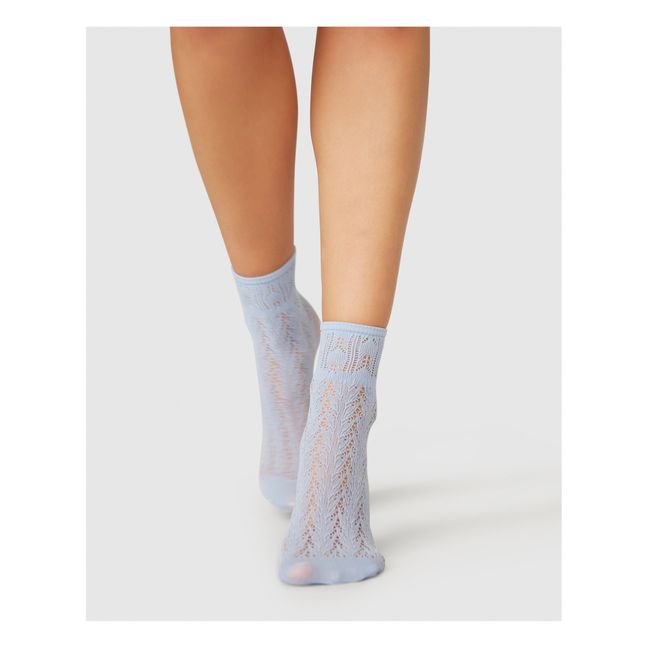 Erica Crochet Socks | Blue