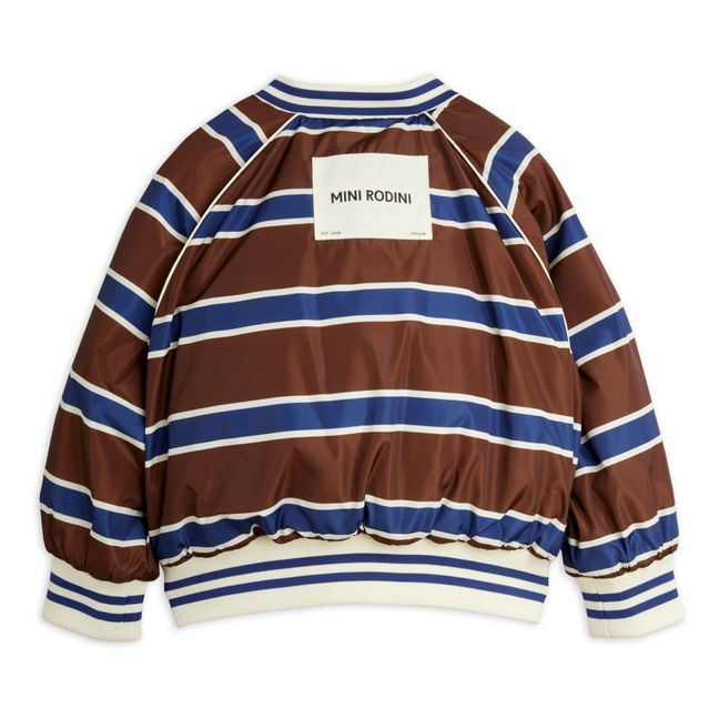 Reversible Bomber Stripe Recycled Material | Brown
