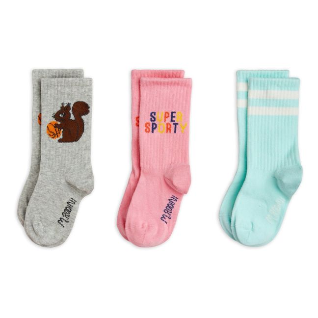 3er-Pack Super Sporty Socken aus Bio-Baumwolle | Grau