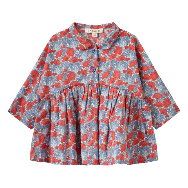 Leona Baby Blouse with Flowers | Blue