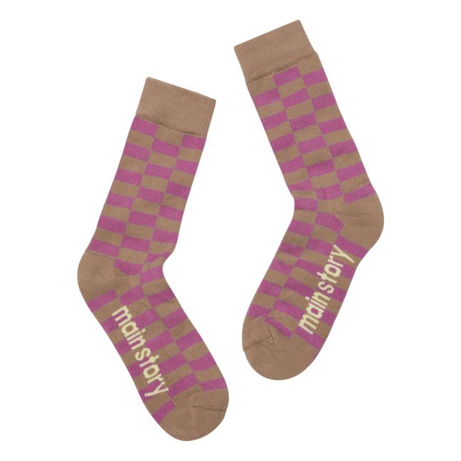 Damier socks | Brown
