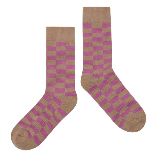 Damier socks | Brown