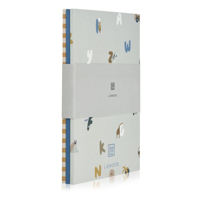 A5 Sidney notebooks - Set of 3 | Alphabet/Stripe mix