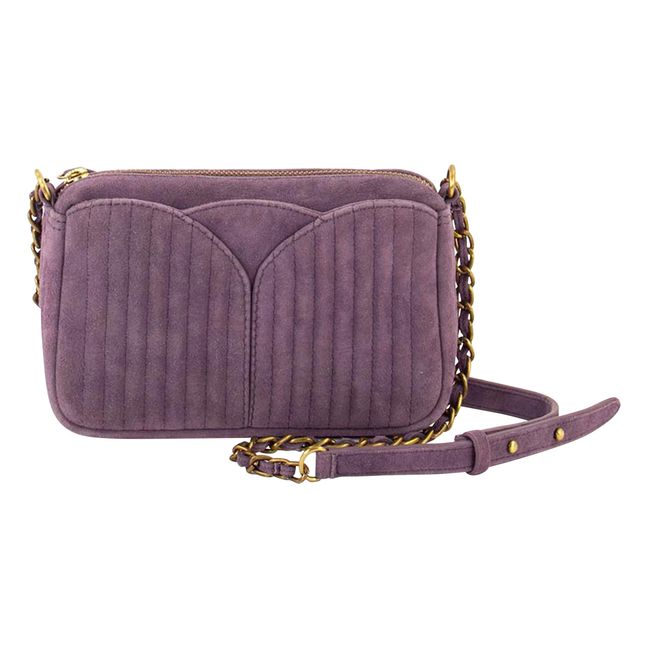 Divinou Quilted Leather Bag | Purple