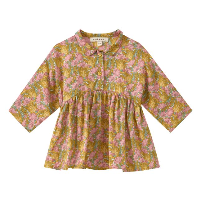 Leona Baby Blouse with Flowers | Yellow