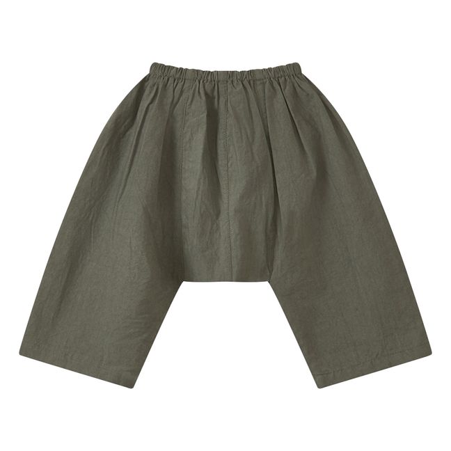 Pantalones lisos de lino | Verde Kaki