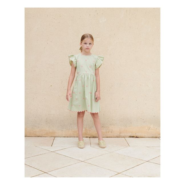Kariertes Kleid Pipa | Mandelgrün
