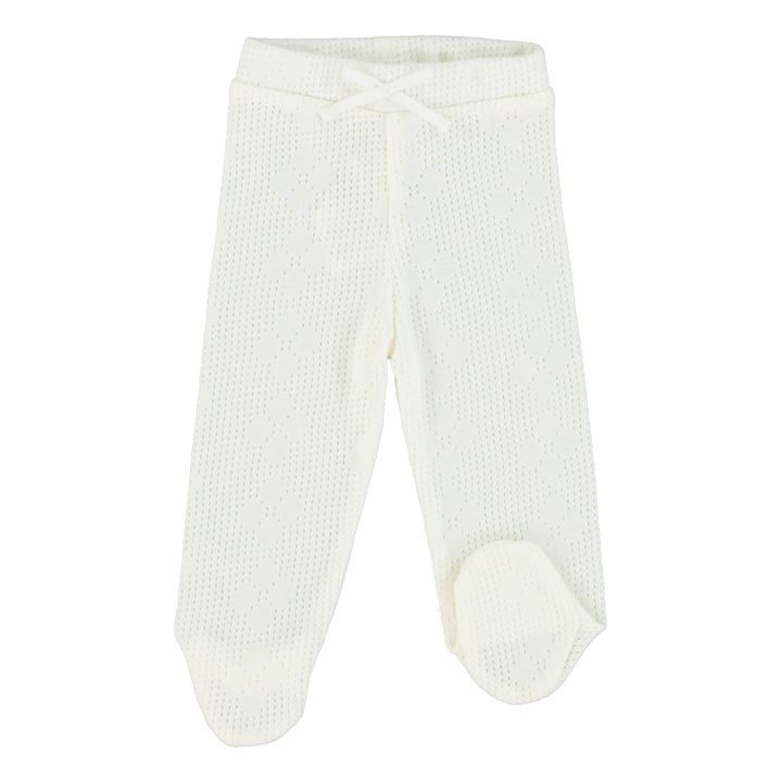 Bebe Organic Legging Maille Fine Bloom Ajour White Smallable