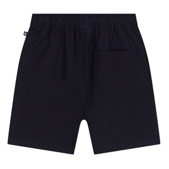 Merlin Cotton Linen Shorts | Navy blue