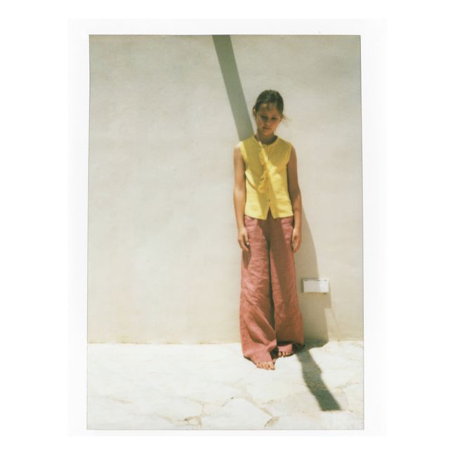 Pantaloni in lino slim-fit | Rosa antico