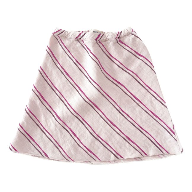 Striped Linen Skirt | White