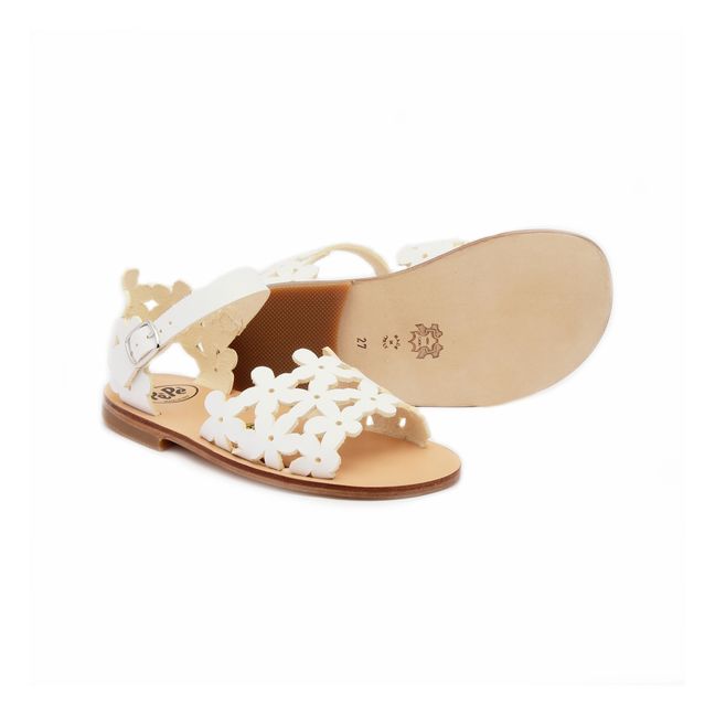 Flower Sandals | White