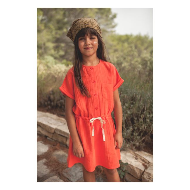 Baïa Vestido de gasa de algodón | Naranja Sanguina