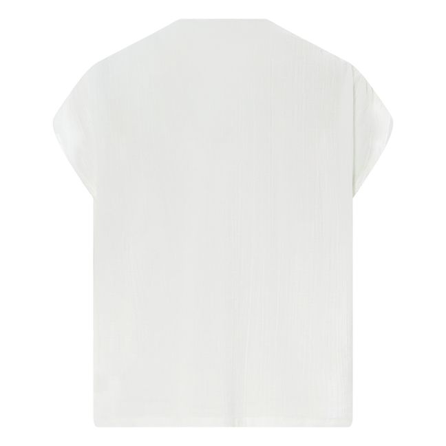 Gaze-Bluse aus Baumwolle | Weiß