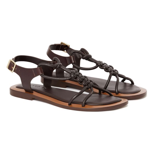 Tiny Leather Sandals | Brown