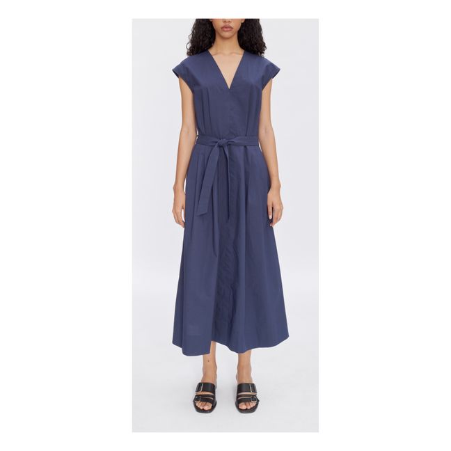 Vestido Willow de algodón orgánico | Azul Marino