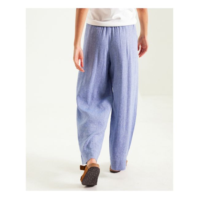 Isadora Linen Pants | Denim blue