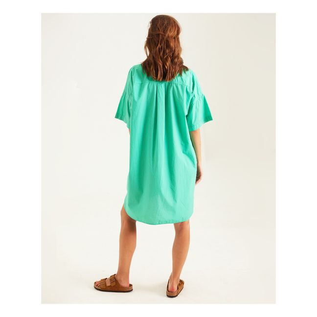 Vestido camisero Sami de popelina de algodón | Verde Menta