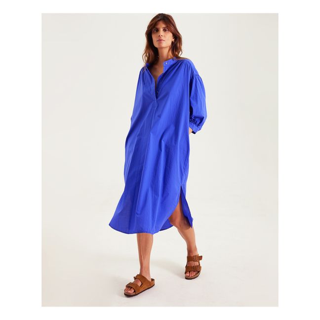 Robe Giulia Popeline de Coton | Bleu roi
