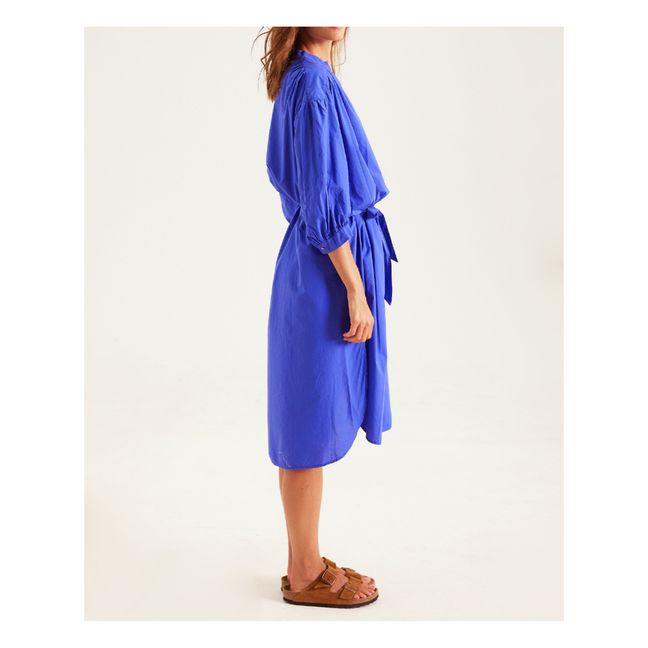 Giulia Cotton Poplin Dress | Royal blue