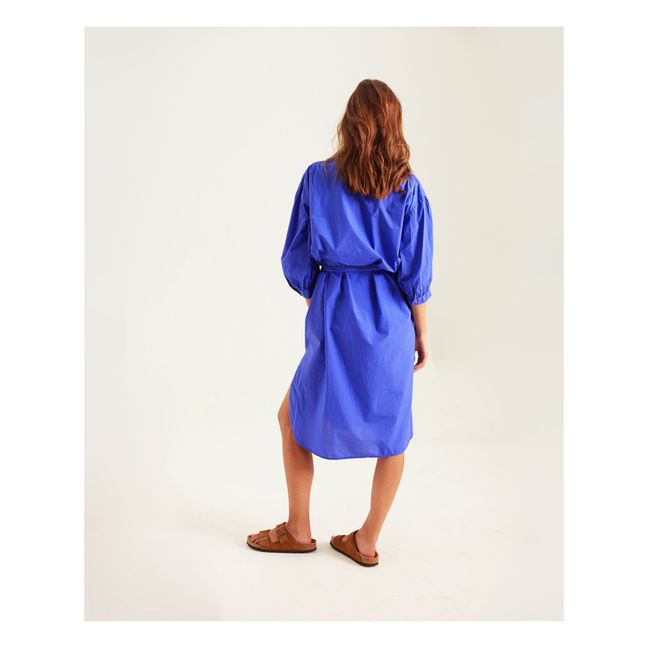 Robe Giulia Popeline de Coton | Bleu roi