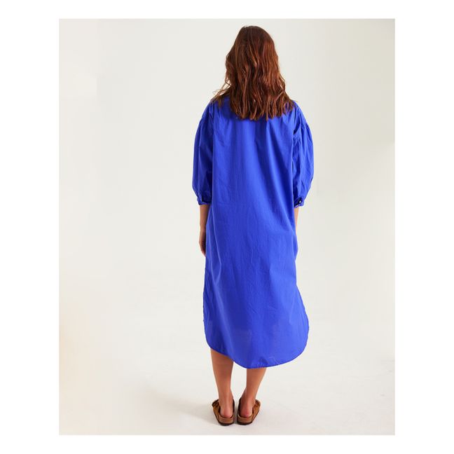 Vestido Giulia de popelina de algodón | Azul Rey