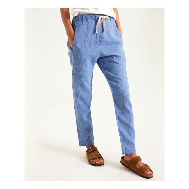 Marvin Cotton Gauze Pants | Blue