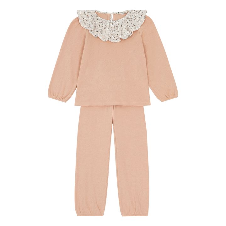 Pierrot French Organic Jersey Pyjamas | Peach- Product image n°0