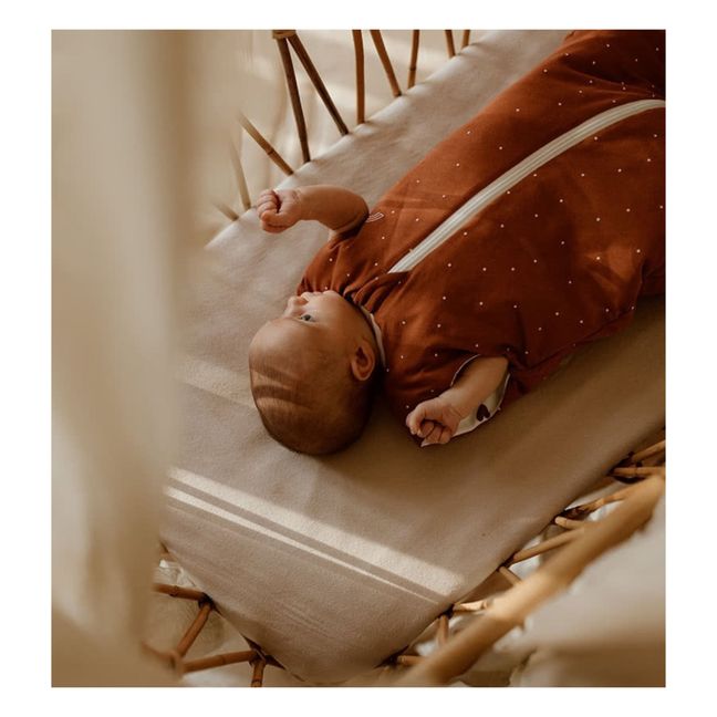 Saco de dormir multiestacional reversible Cœurs | Terracotta