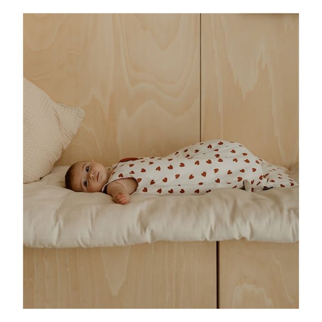 Saco de dormir multiestacional reversible Cœurs | Terracotta