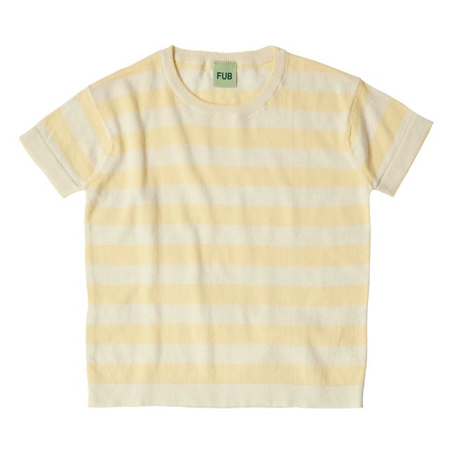Camiseta de punto extrafino Marinière Algodón orgánico | Amarillo