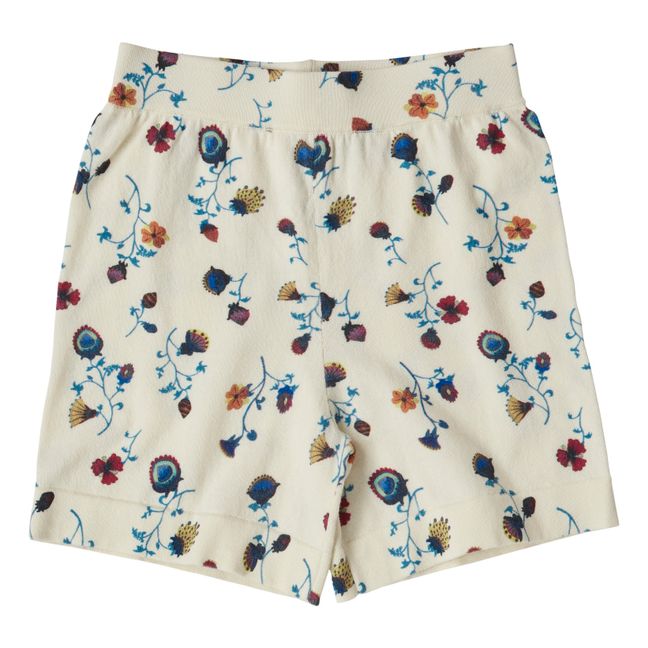 Organic Cotton Flower Shorts | Ecru