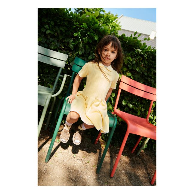 Organic Cotton Fine Knit Dress | Yellow