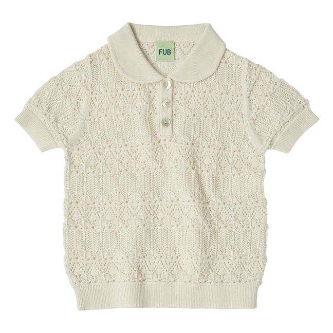 Polo-Shirt Feinmaschig Pointelle Bio-Baumwolle | Seidenfarben