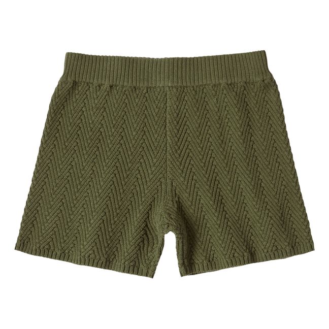 Men's Organic Cotton Studios Linen Turn Up Shorts in Stone