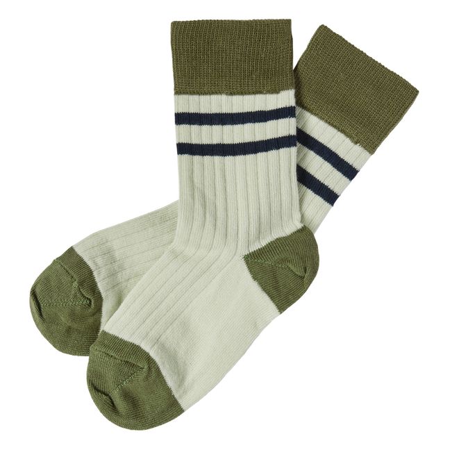 Set of 2 ColorBlock Socks | Anise green