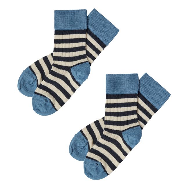 Lote de 2 calcetines a rayas | Azul Cielo