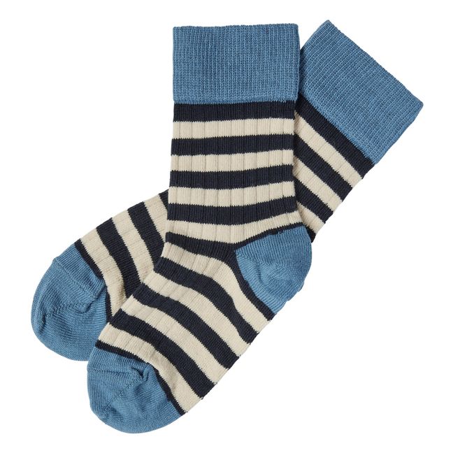 Set di 2 calzini a righe | Azzurro
