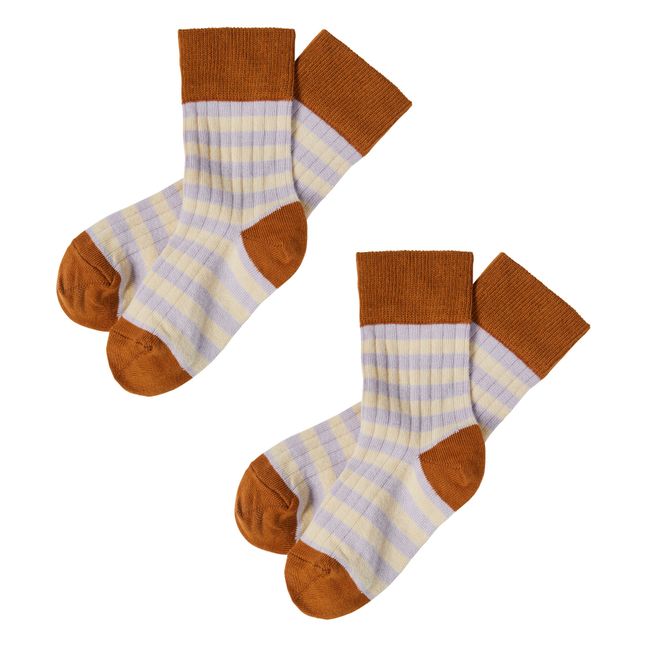Lot 2 Chaussettes Rayure | Rouille