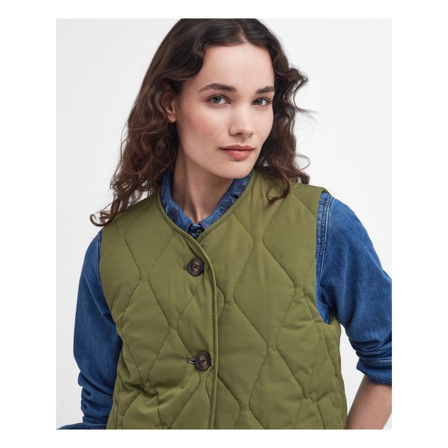Kelley Sleeveless Jacket | Olive green