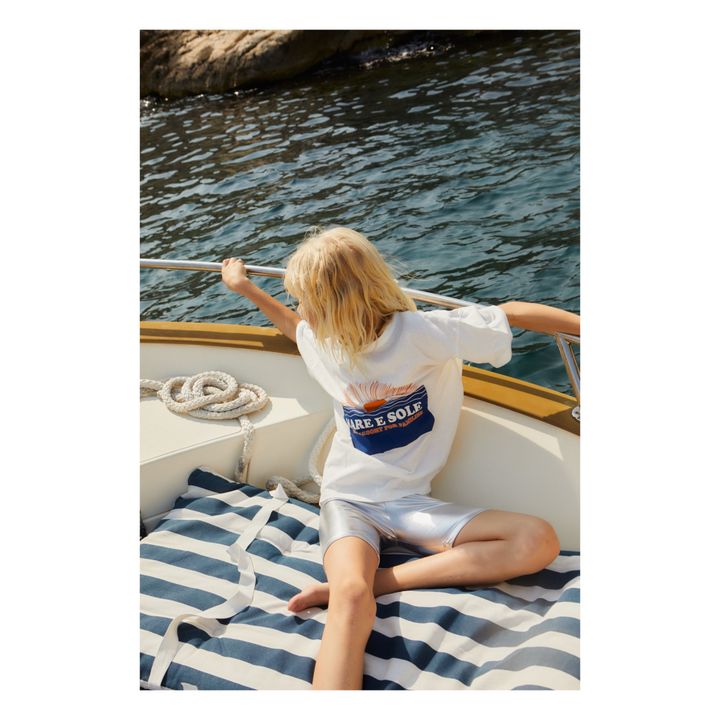 Camiseta amarilla algodón ecológico barcos bebé niño