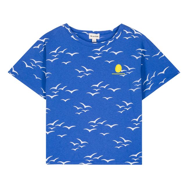 Camiseta de algodón orgánico Dylan Birds | Azul