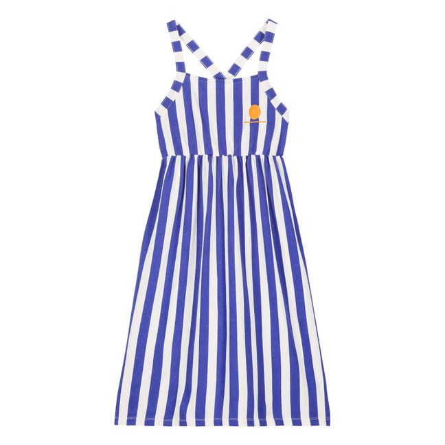 Kleid Cleo Streifen Bio-Baumwolle | Blau