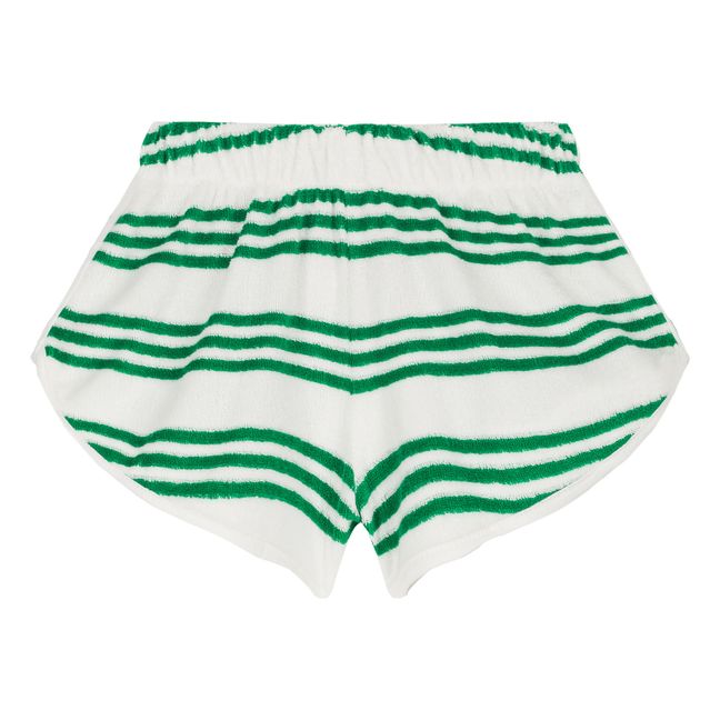 Juju Organic Terry Stripe Shorts | Green