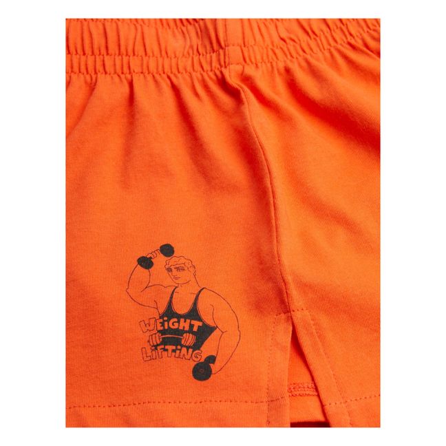 Pantalones cortos de culturista Algodón orgánico | Rojo