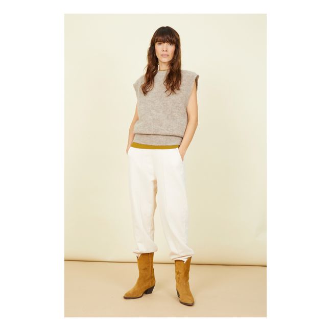 Women's Sleeveless Alpaca Sweater | Off white