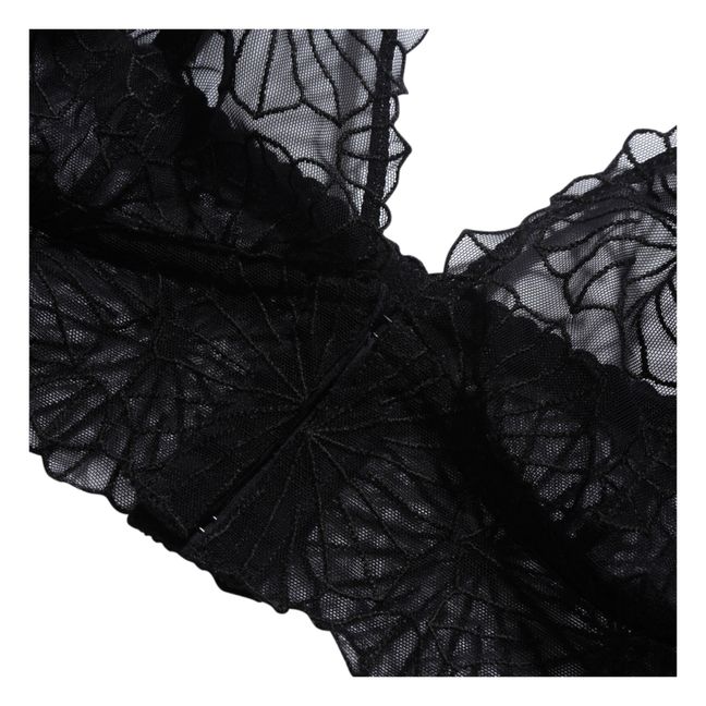 Paola Embroidery Bra | Black
